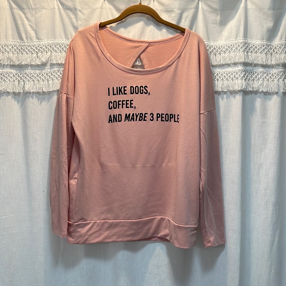 Pink open back sweatshirt